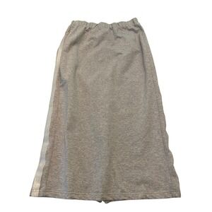 INSIGHT Womens Heather Gray Sweatshirt Maxi Skirt Medium 100% Cotton Side Stripe